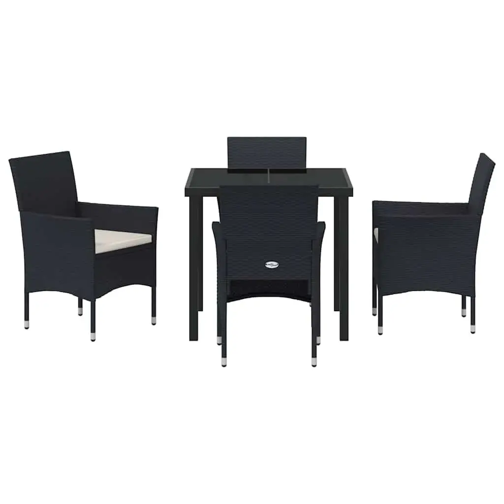 5-Piece Black Garden Dining Set