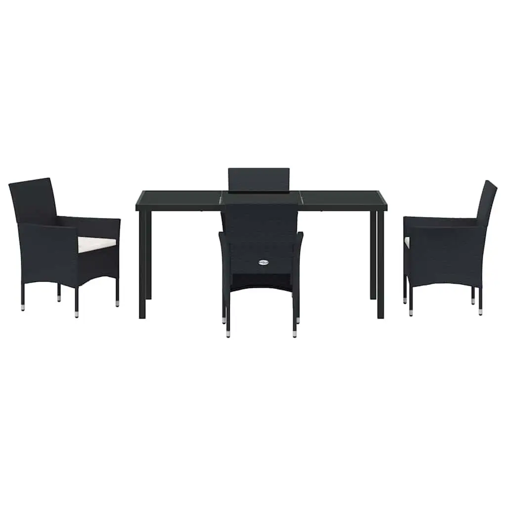 5-Piece Outdoor Garden Dining Set in Black