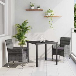 Durable Grey Poly Rattan Garden Dining Set for Outdoor Use
