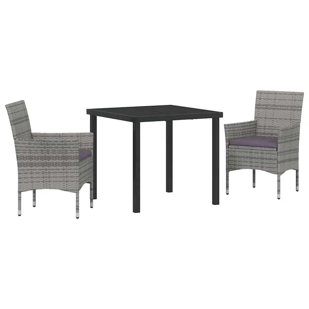 Grey Poly Rattan Garden Dining Set for Outdoor Use