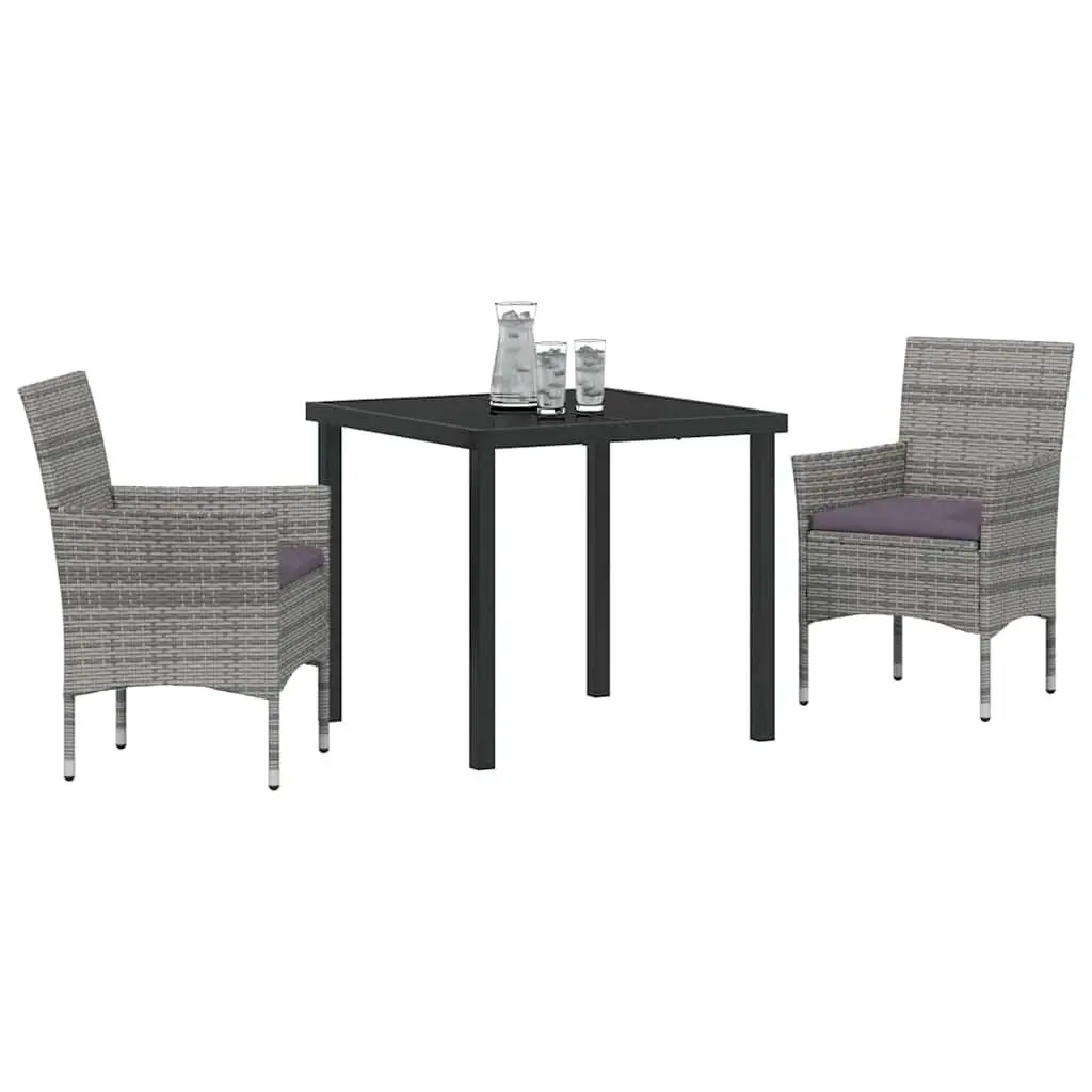 Grey Poly Rattan Garden Dining Set for Outdoor Use