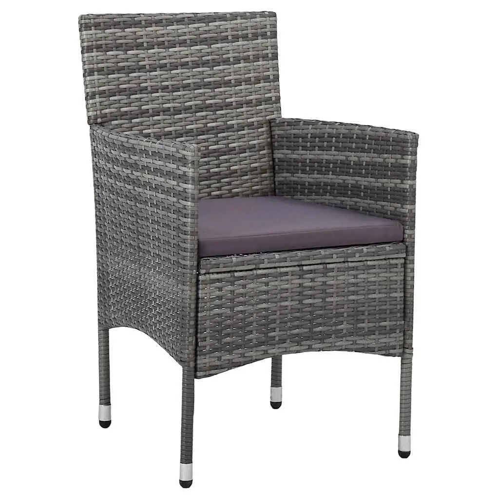Grey Poly Rattan Garden Dining Set for Outdoor Use