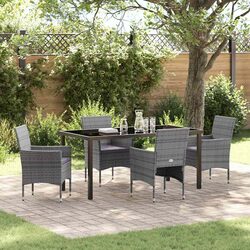 Stylish 5-Piece Grey Garden Dining Set for Outdoor Relaxation