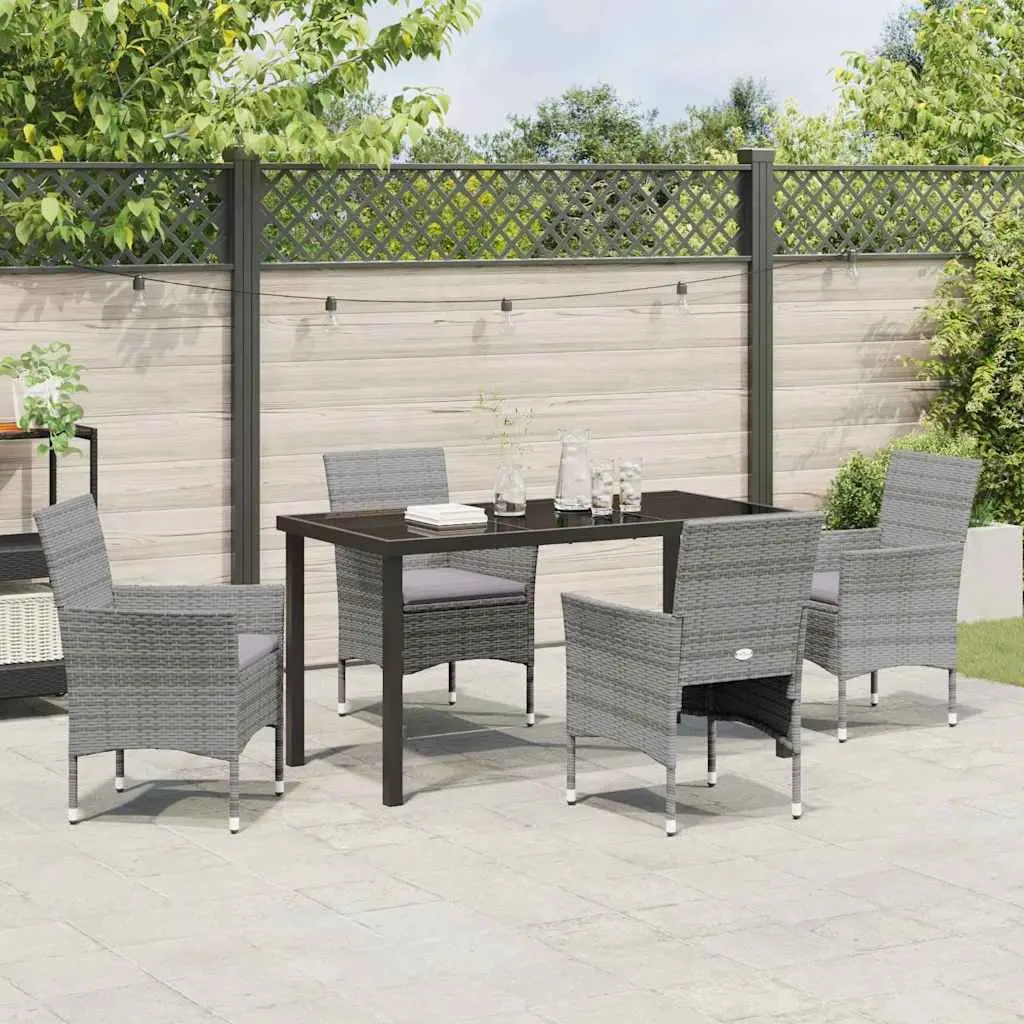 5-Piece Grey Garden Dining Set for Outdoor Relaxation