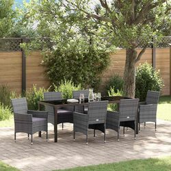 Durable 7-Piece Grey Garden Dining Set for Outdoor Spaces