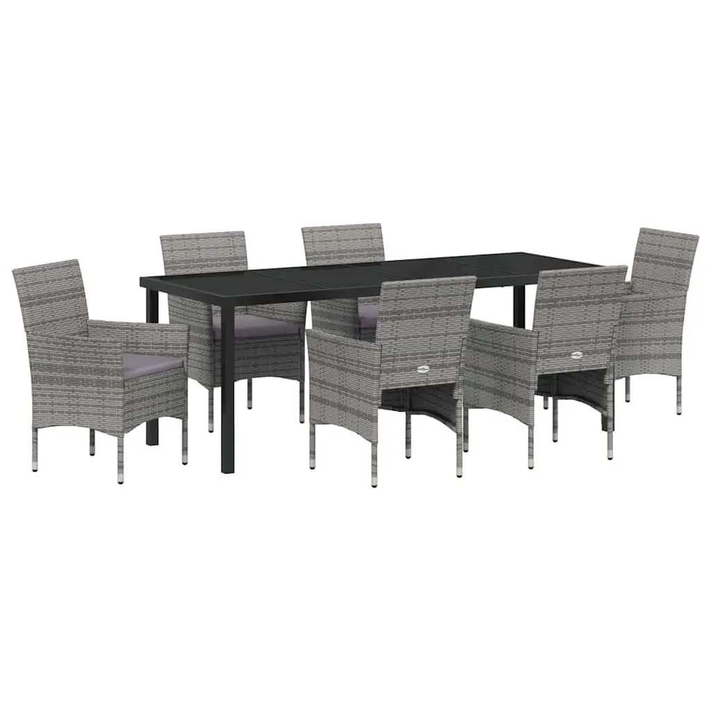 7-Piece Grey Garden Dining Set for Outdoor Spaces