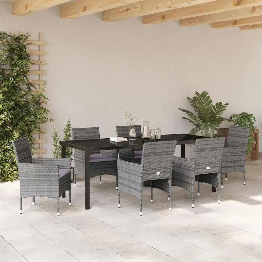 7-Piece Grey Garden Dining Set for Outdoor Spaces