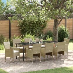 Stylish 9-Piece Garden Dining Set in Beige