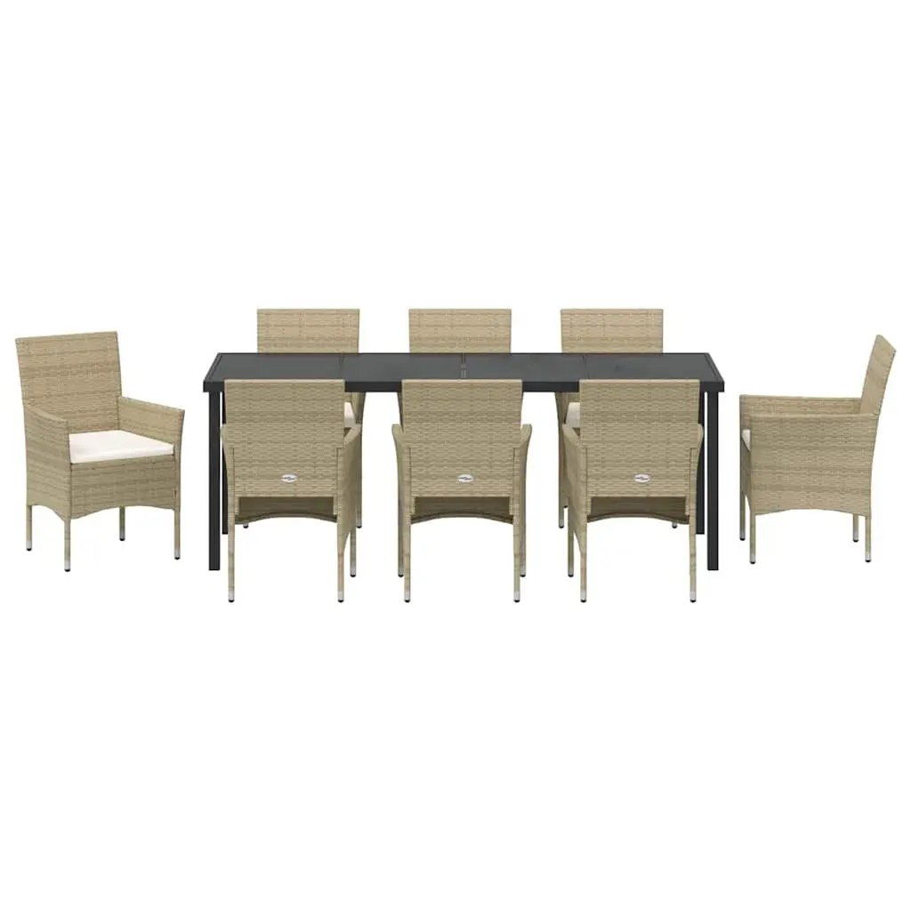 9-Piece Garden Dining Set in Beige