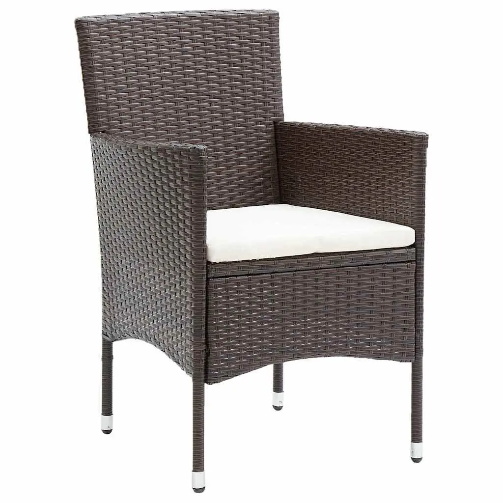 Garden Dining Set 9 Pieces with Brown Poly Rattan
