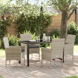 Stylish 5 Piece Outdoor Garden Dining Set with Cushions