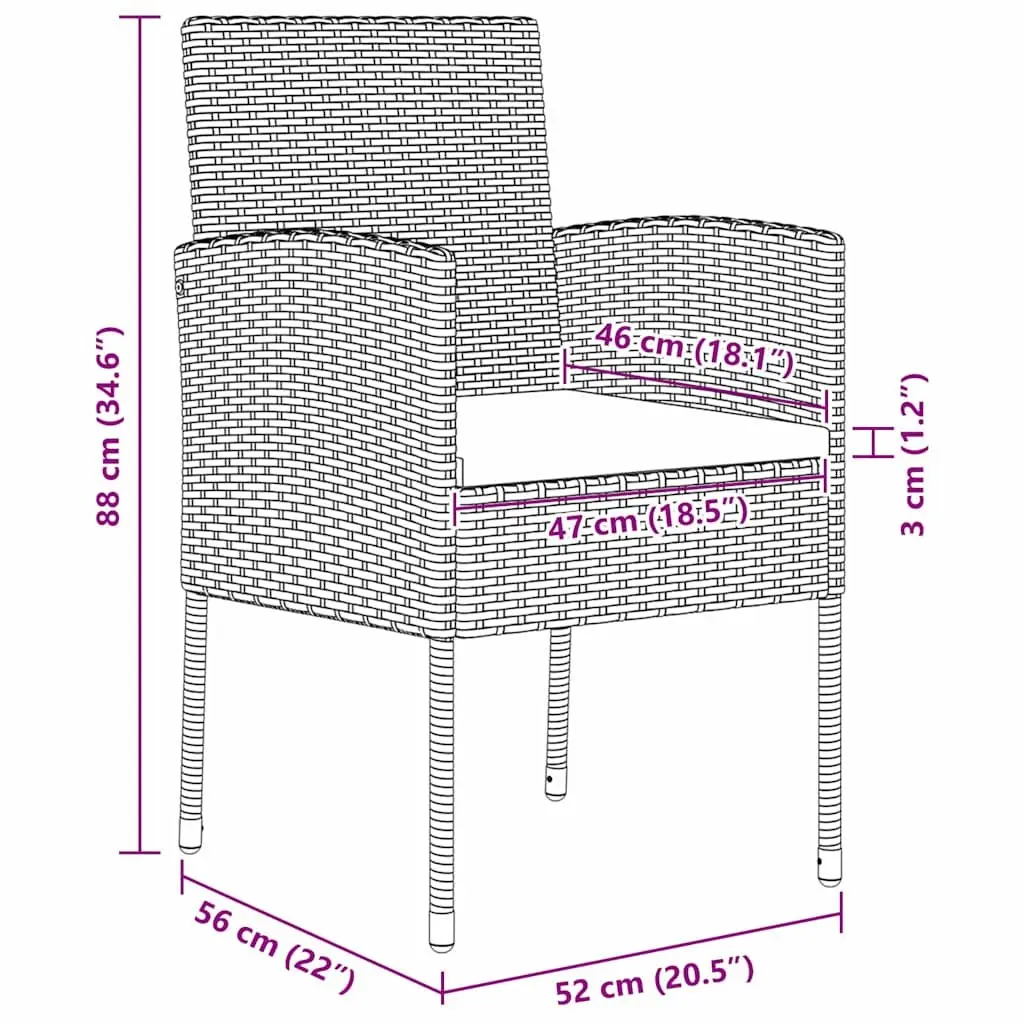 5-Piece Outdoor Dining Set with Cushions