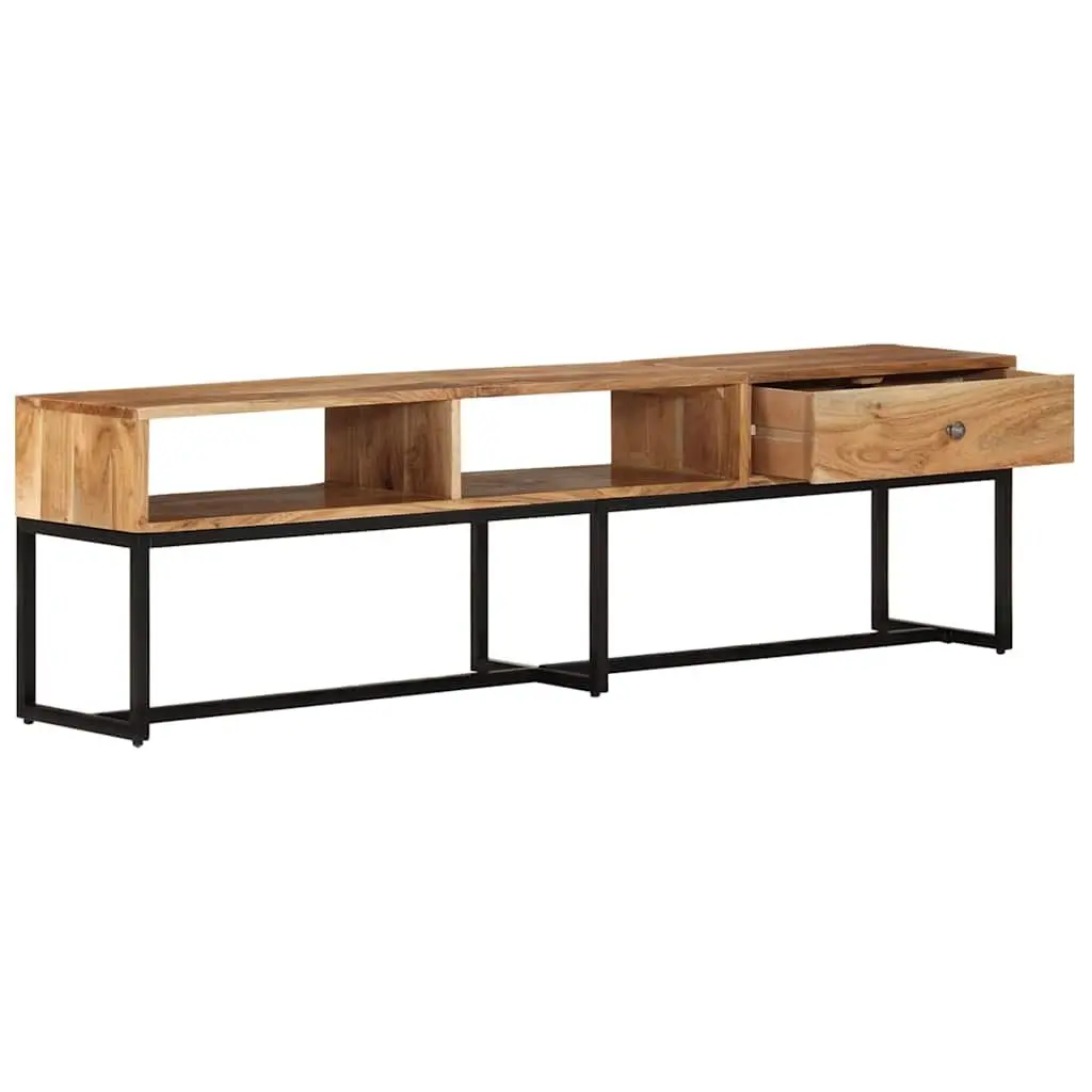 TV Cabinet Solid Wood Acacia 160x30x45 cm Brown Storage Unit with Drawer