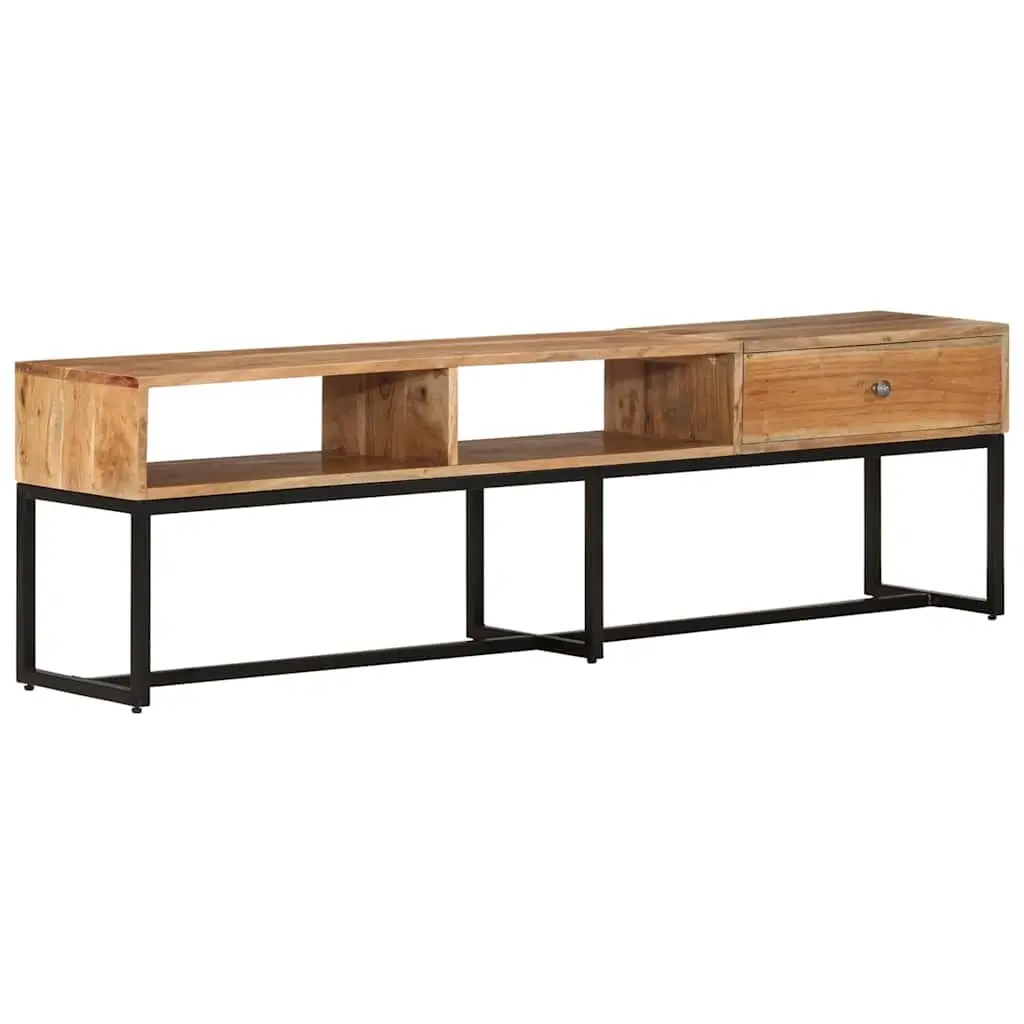 TV Cabinet Solid Wood Acacia 160x30x45 cm Brown Storage Unit with Drawer