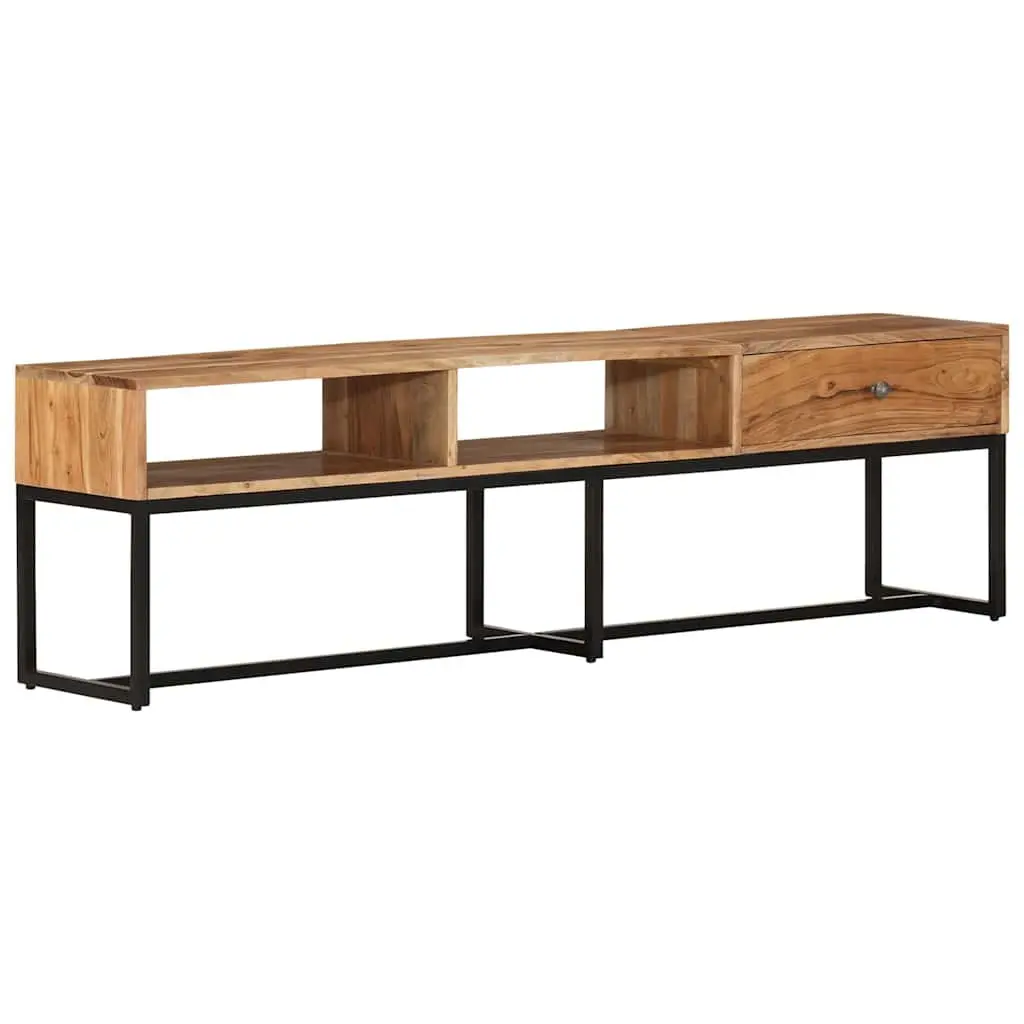 TV Cabinet Solid Wood Acacia 160x30x45 cm Brown Storage Unit with Drawer