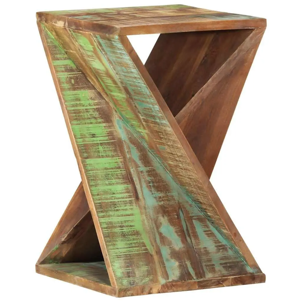 Side Table 35x35x55 cm Solid Reclaimed Wood Rustic End Table Accent Furniture