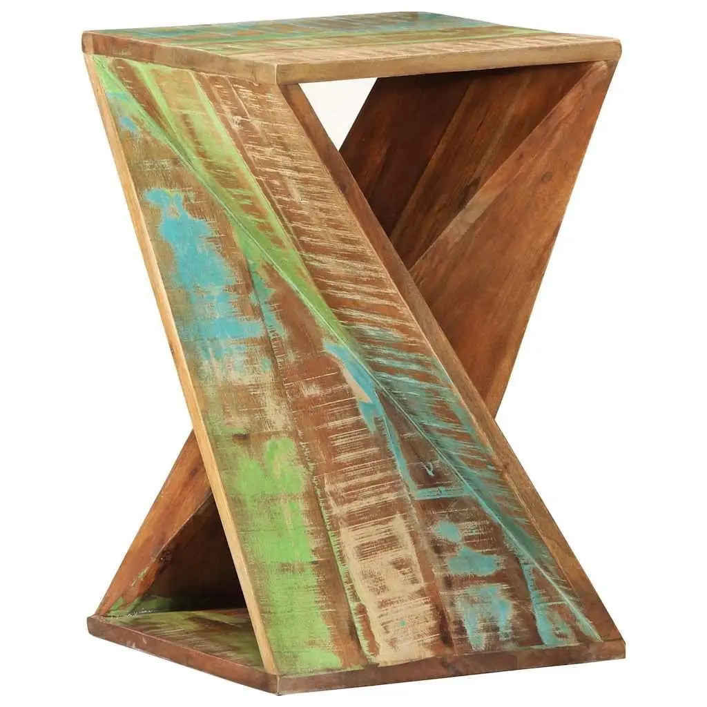 Side Table 35x35x55 cm Solid Reclaimed Wood Rustic End Table Accent Furniture