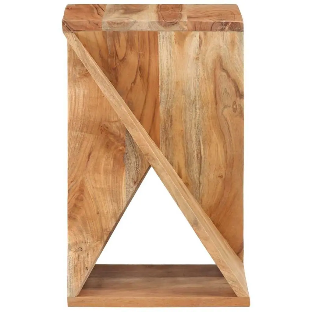 Solid Wood Acacia Side Table 35x35x55 cm Brown End Table Twisted Design
