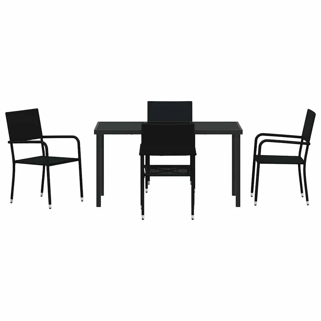 Black 5-Piece Outdoor Garden Dining Set