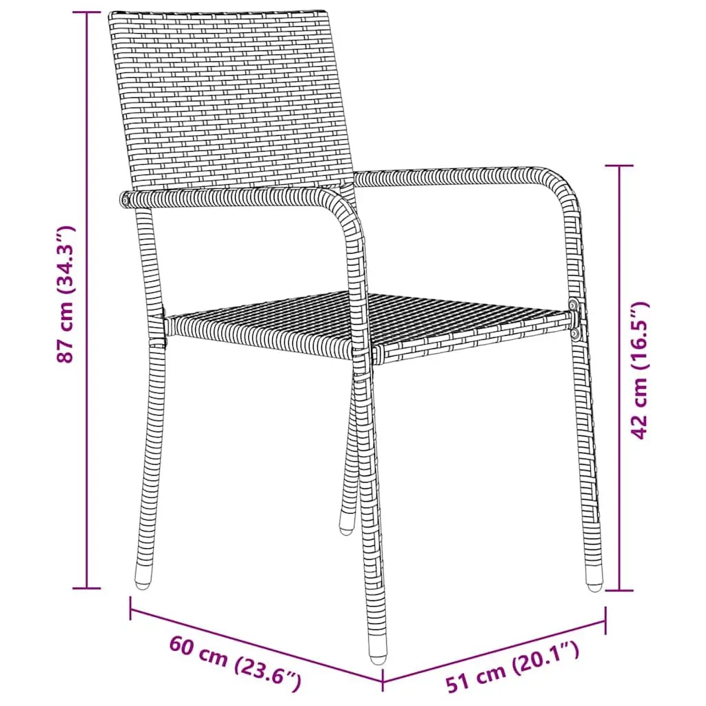 Black 5-Piece Outdoor Garden Dining Set