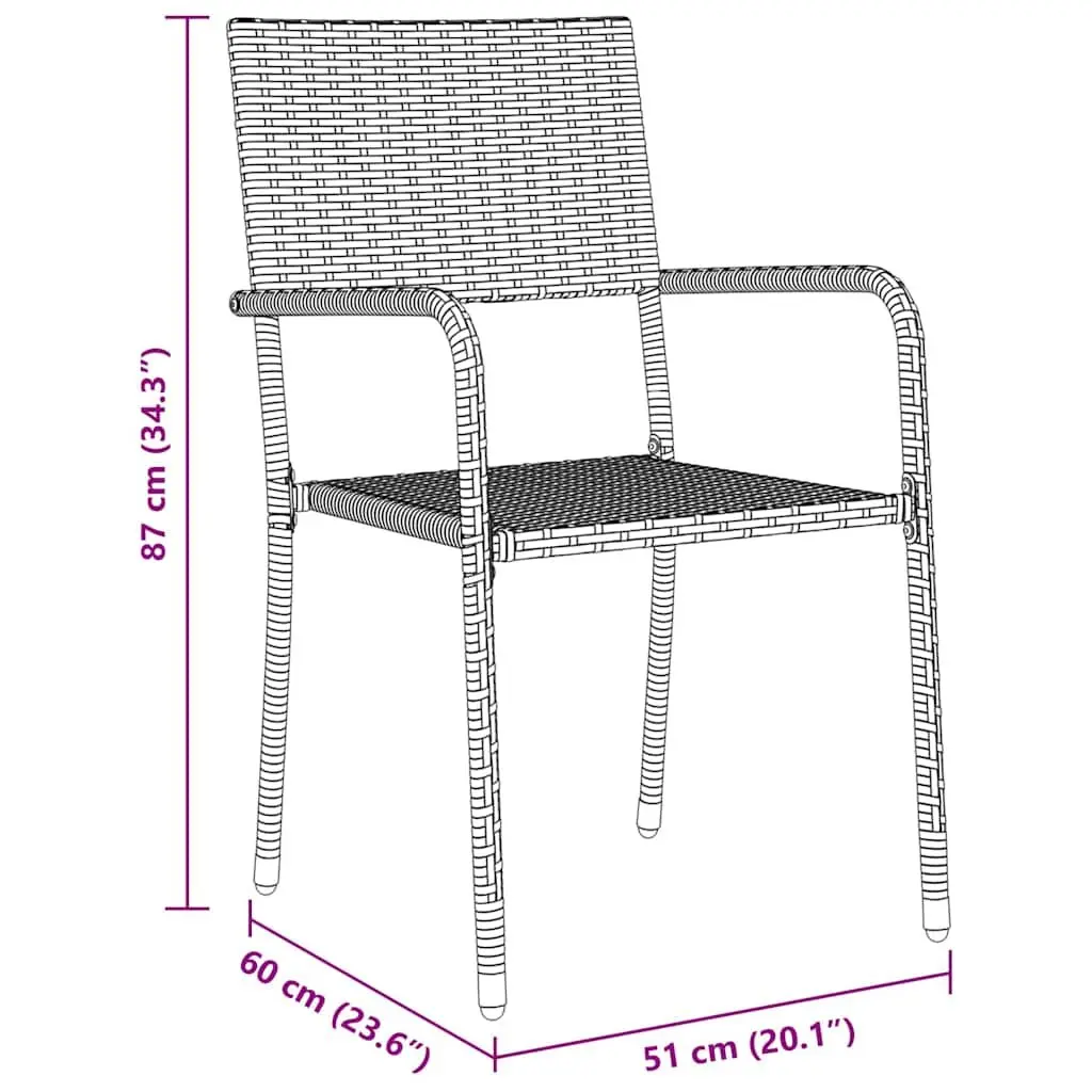 5-Piece Grey Outdoor Dining Set with Durable Poly Rattan