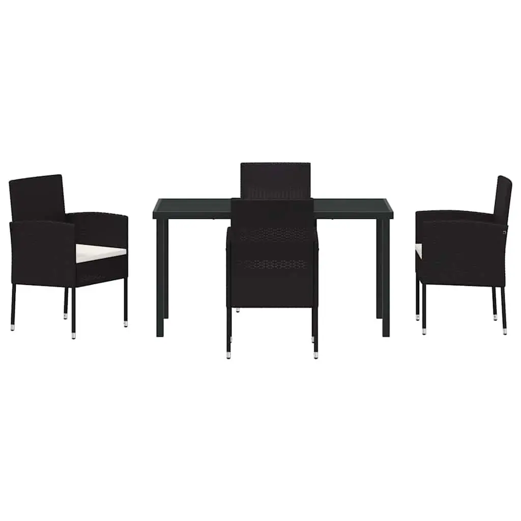 5-Piece Garden Dining Set with Glass Top for Patio