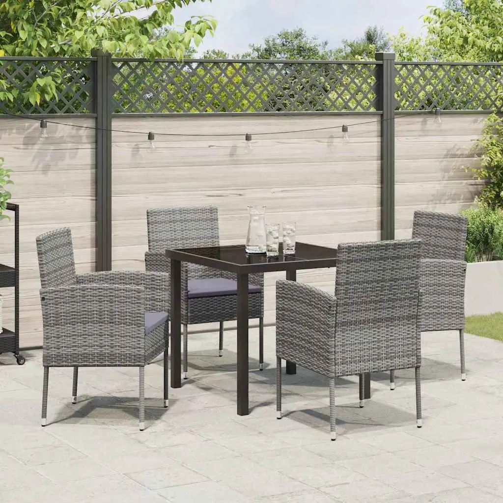 Garden Dining Set with Glass Top Table
