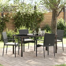 Premium 5-Piece Black Garden Dining Set for Outdoor Living