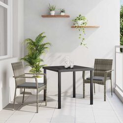 Grey Garden Dining Set - 3-Piece Outdoor Furniture