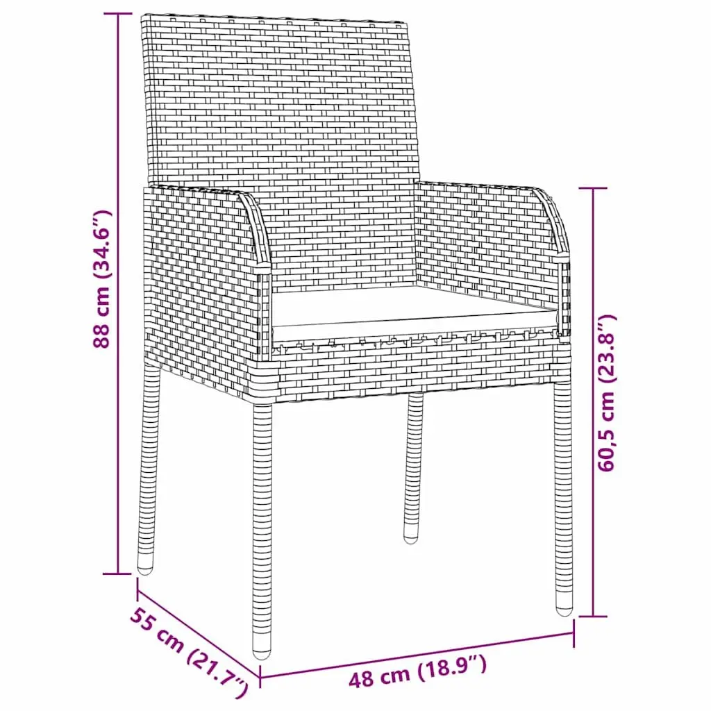 Outdoor Dining Set Poly Rattan 5 Piece Grey Tempered Glass