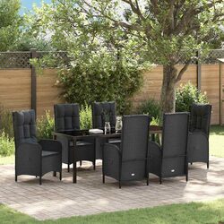 Premium 7-Piece Outdoor Garden Dining Set in Black