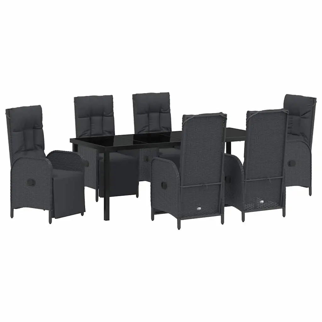 7-Piece Garden Dining Set with Glass Tabletop
