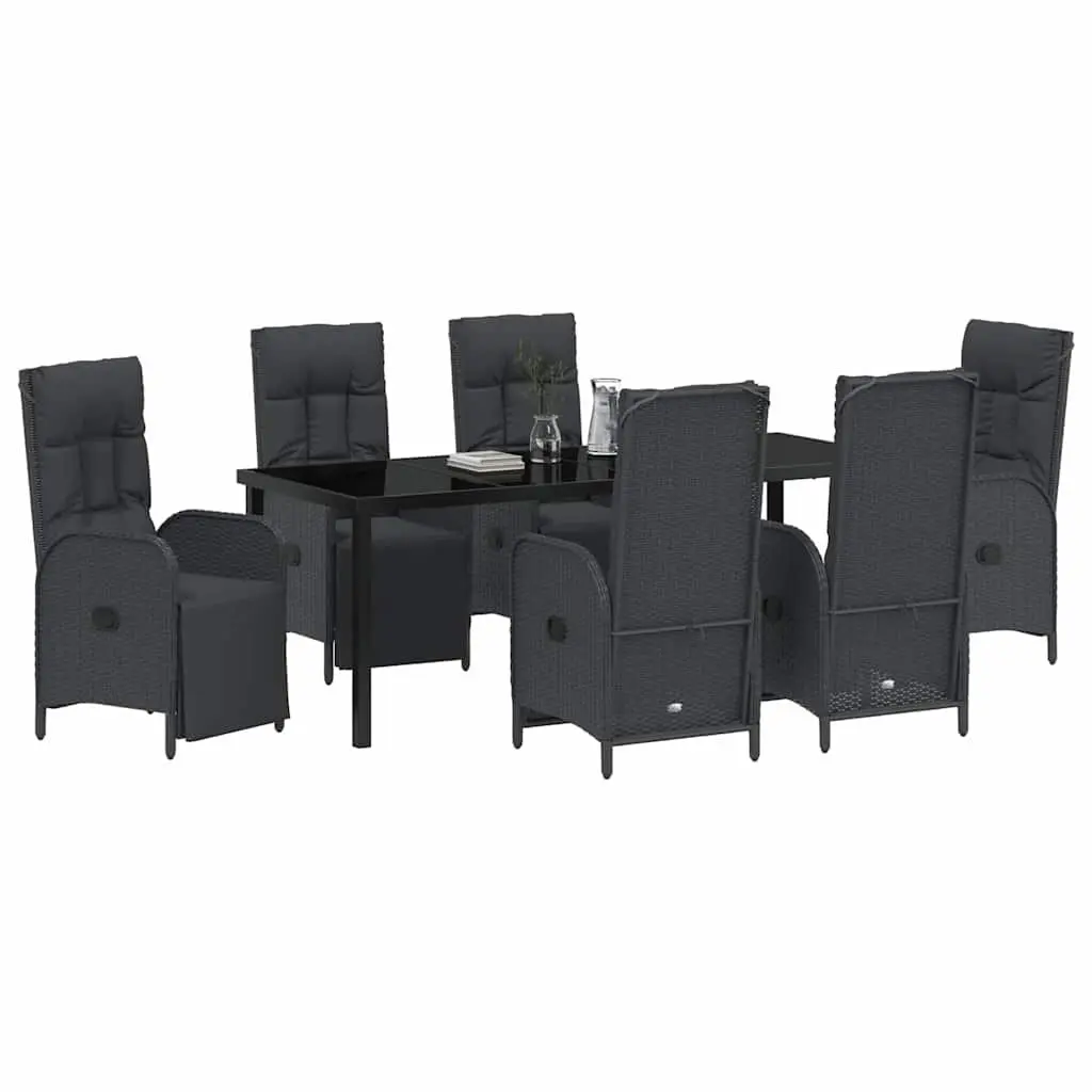 7-Piece Garden Dining Set with Glass Tabletop