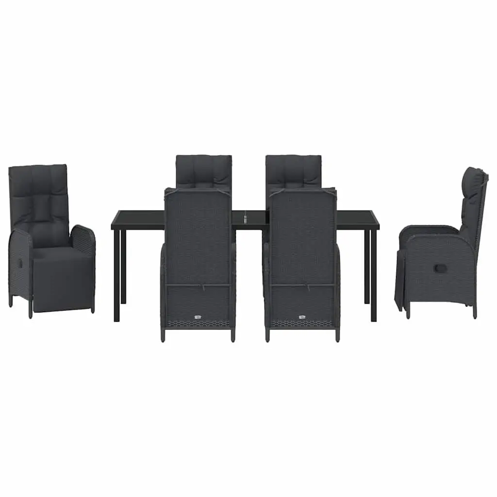 7-Piece Garden Dining Set with Glass Tabletop