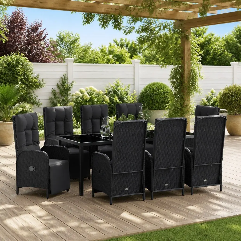 9-Piece Garden Dining Set with Cushions