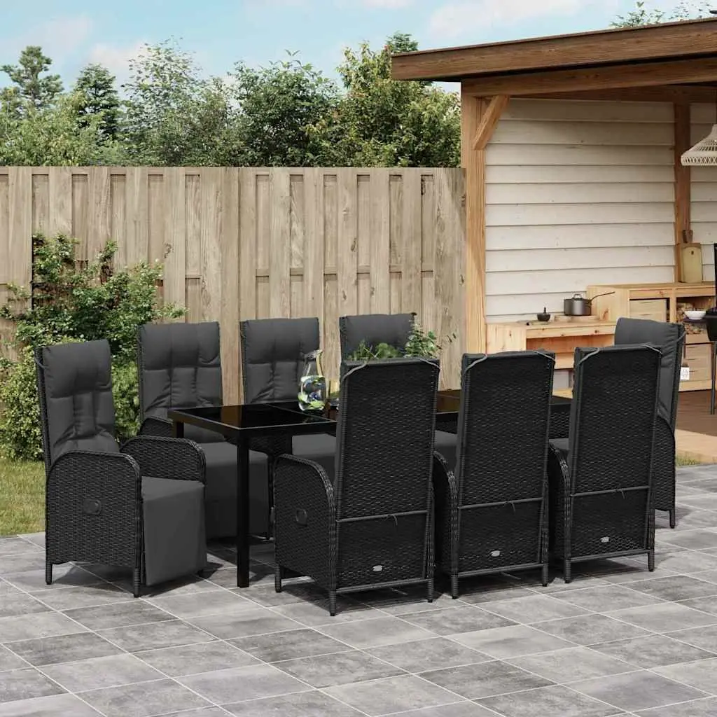 9-Piece Garden Dining Set with Cushions