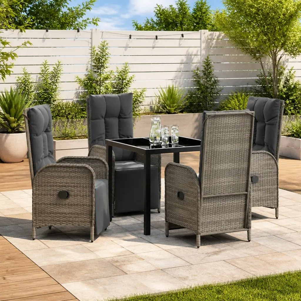 5-Piece Garden Dining Set with Cushions
