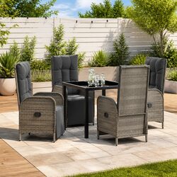 Durable 5-Piece Garden Dining Set with Cushions
