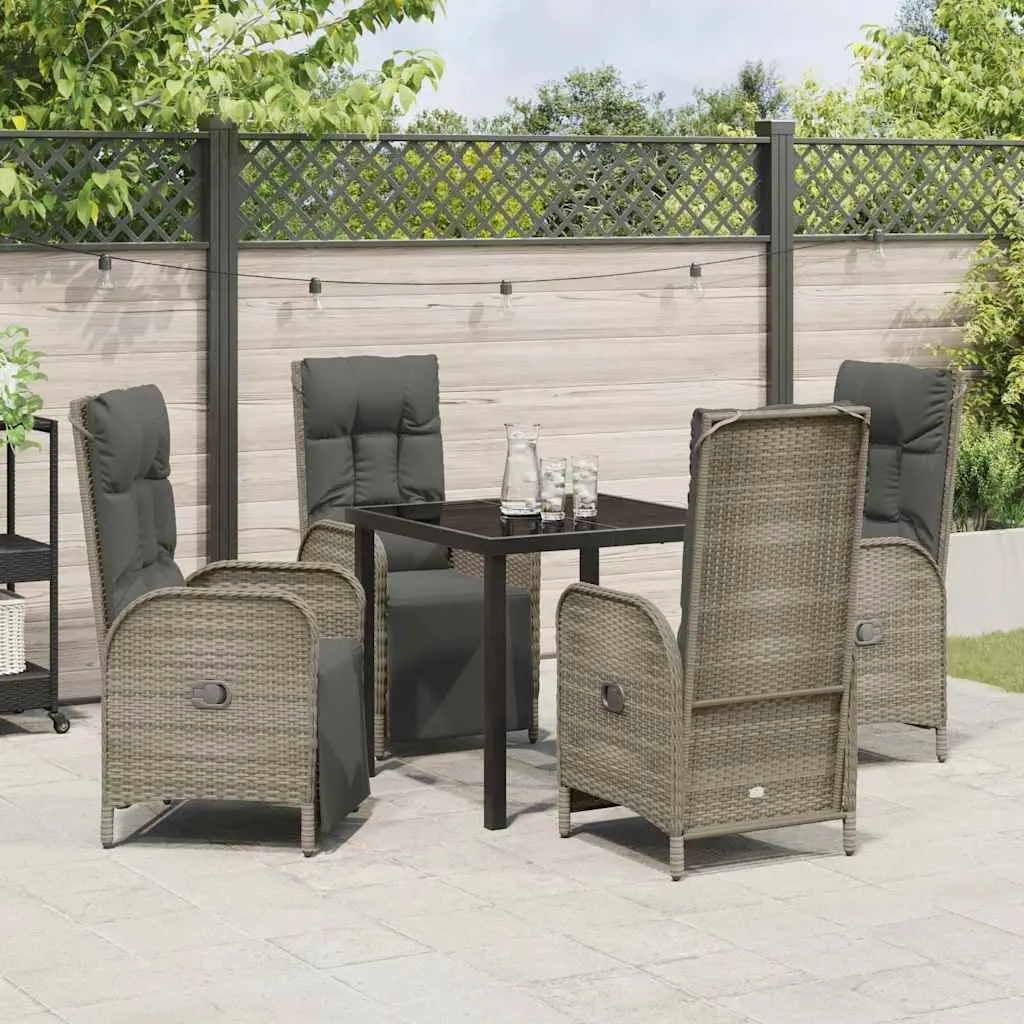 5-Piece Garden Dining Set with Cushions