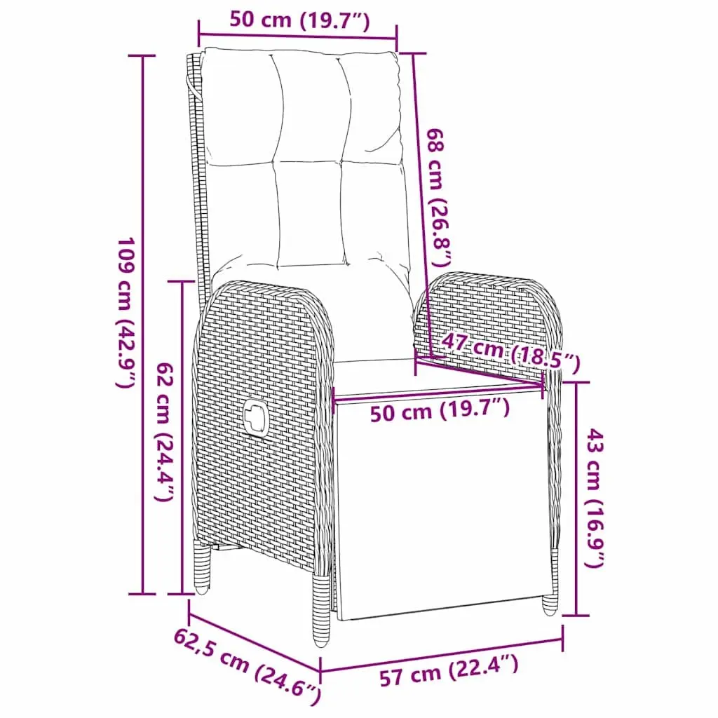 7-Piece Grey Poly Rattan Garden Dining Set