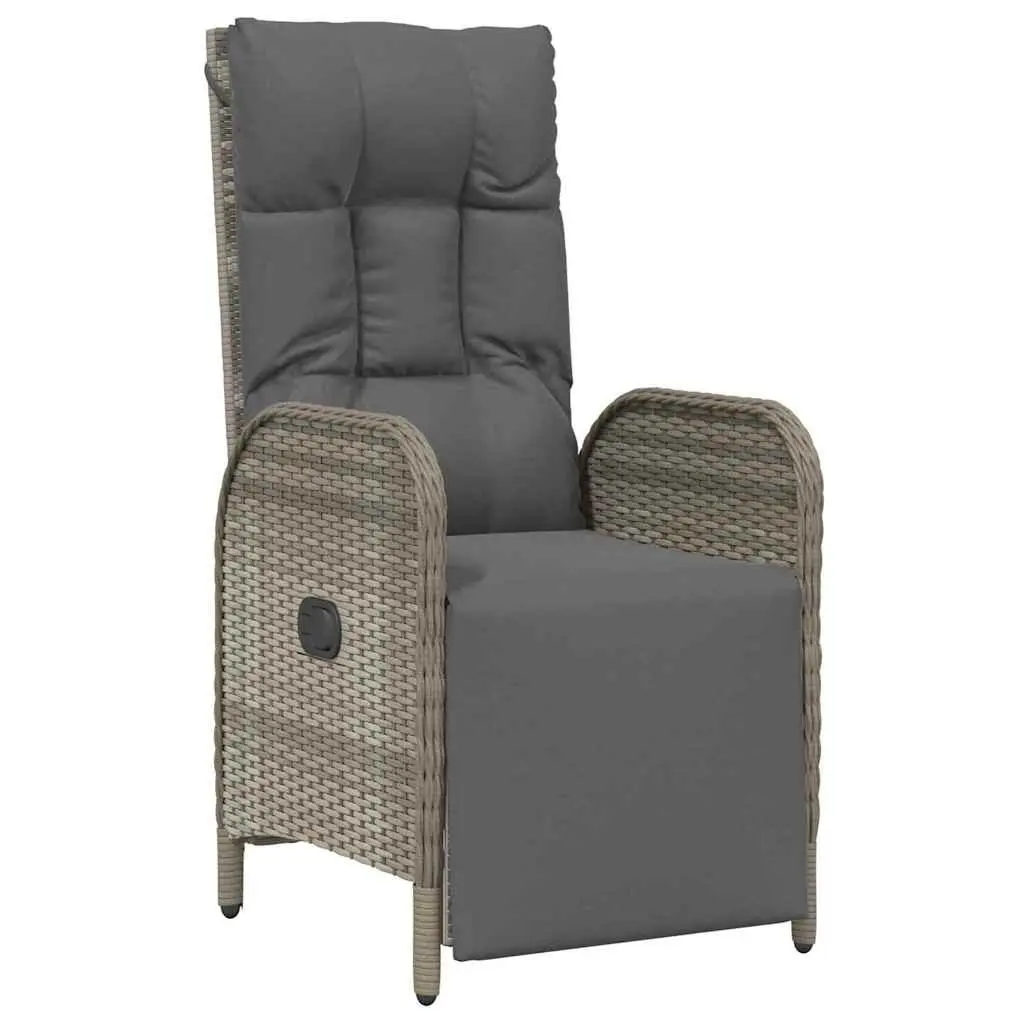 7-Piece Grey Poly Rattan Garden Dining Set