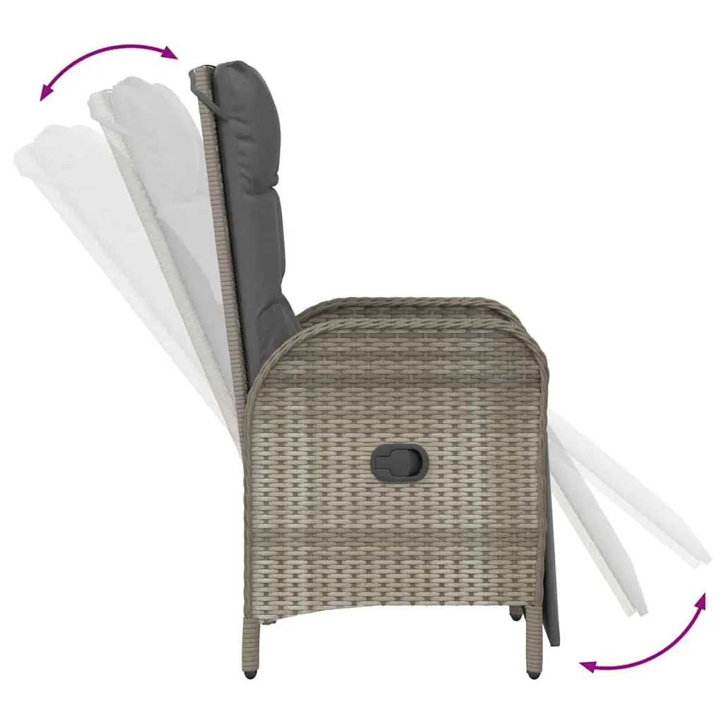 7-Piece Grey Poly Rattan Garden Dining Set