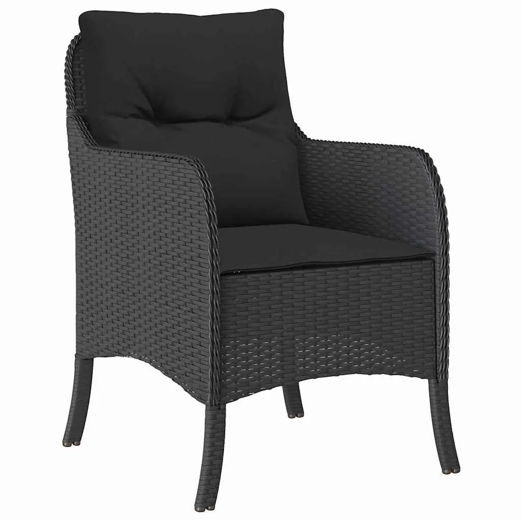 5-Piece Outdoor Dining Set in Black Rattan