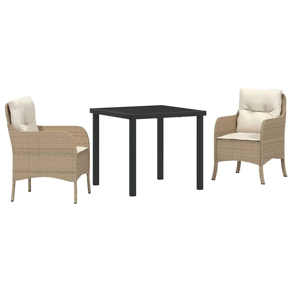 Garden Dining Set with Cushions in Beige