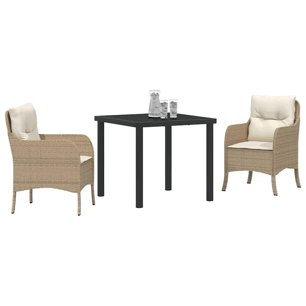 Garden Dining Set with Cushions in Beige