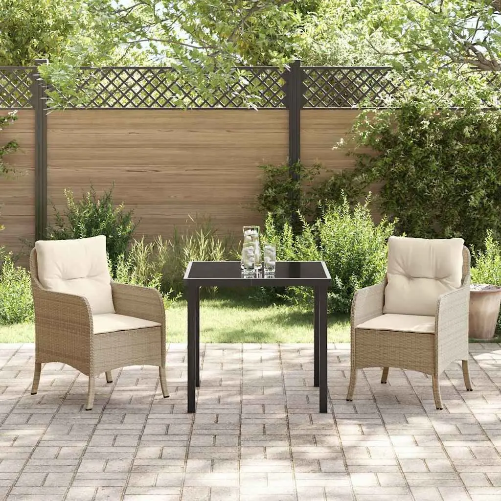 Garden Dining Set with Cushions in Beige