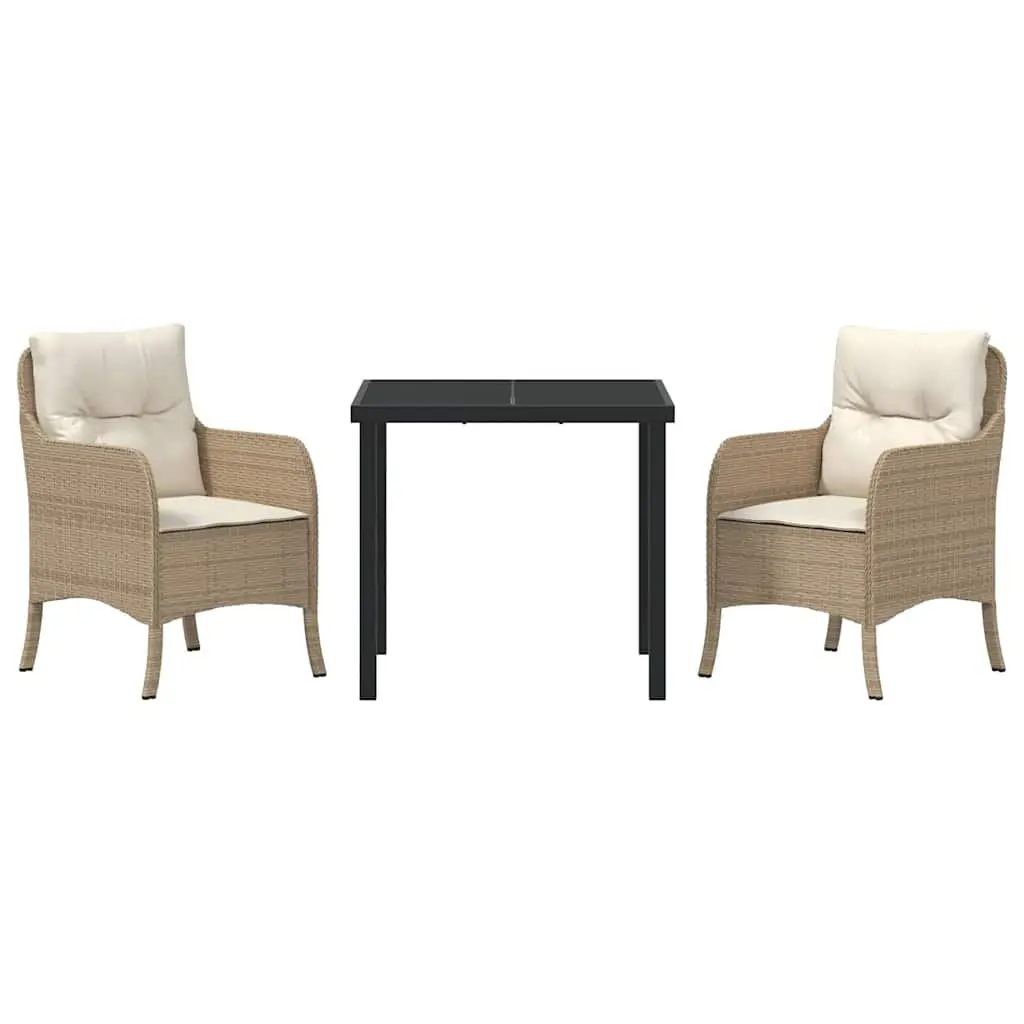 Garden Dining Set with Cushions in Beige
