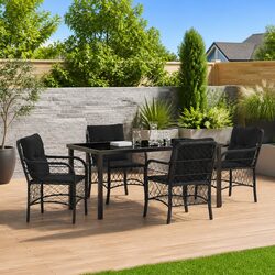 5 Piece Outdoor Dining Set with Durable Steel Frame