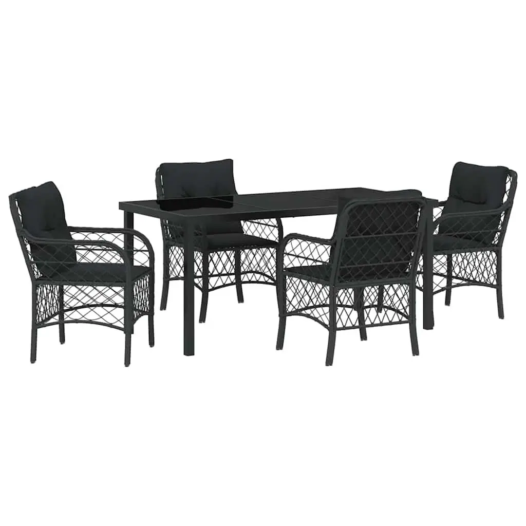 5 Piece Outdoor Dining Set with Durable Steel Frame