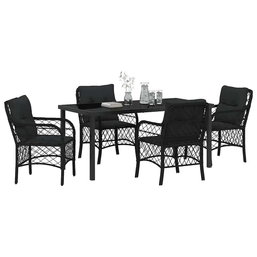 5 Piece Outdoor Dining Set with Durable Steel Frame